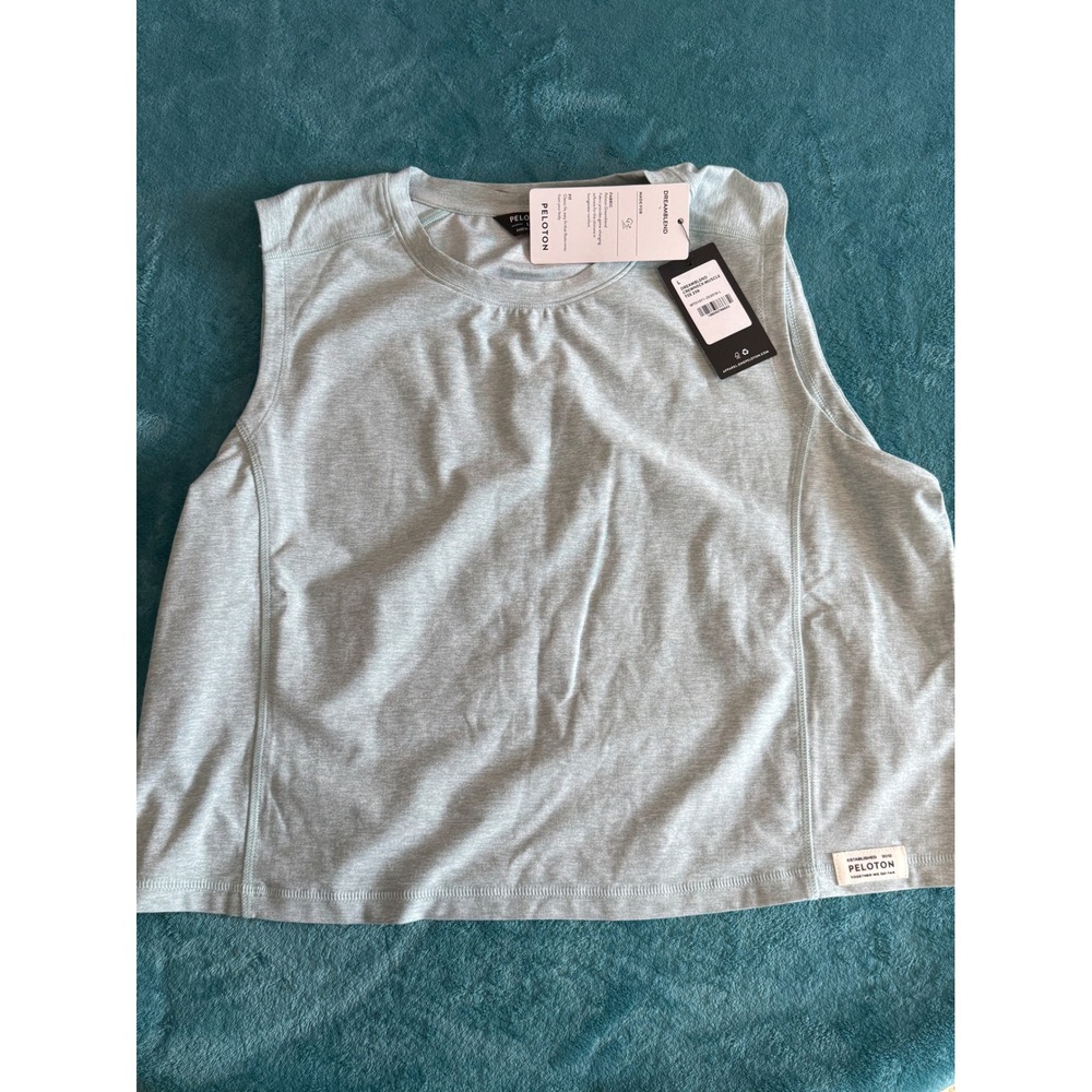 Peloton Dreamblend Crewneck Muscle‎ Tee Seafoam Green Heather WT01071-253016 L
